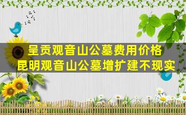 呈贡观音山公墓费用价格 昆明观音山公墓增扩建不现实